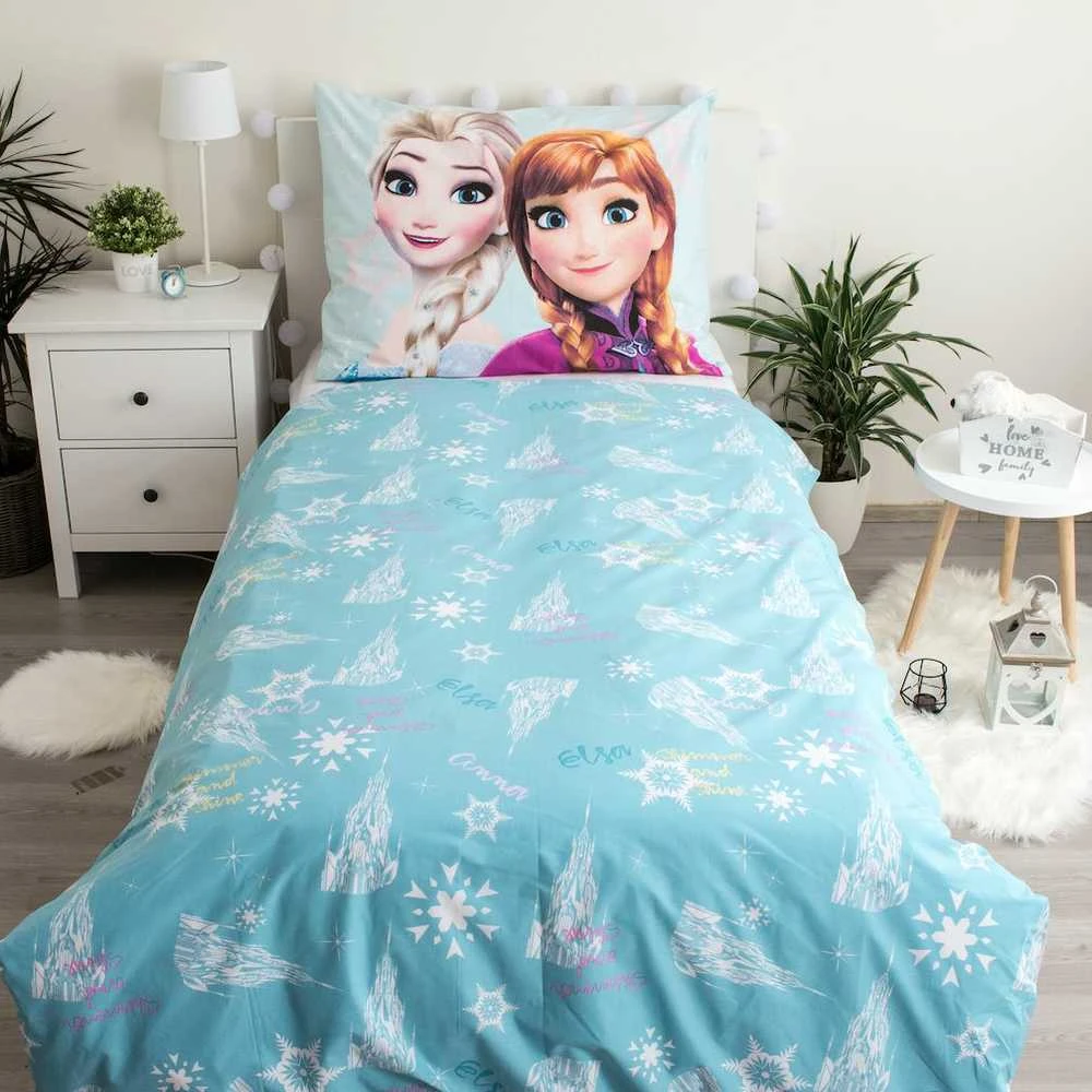 Patalynė bawełniana 140x200 Frozen Kraina Lodu melsva poszewka 70x90 Jf24