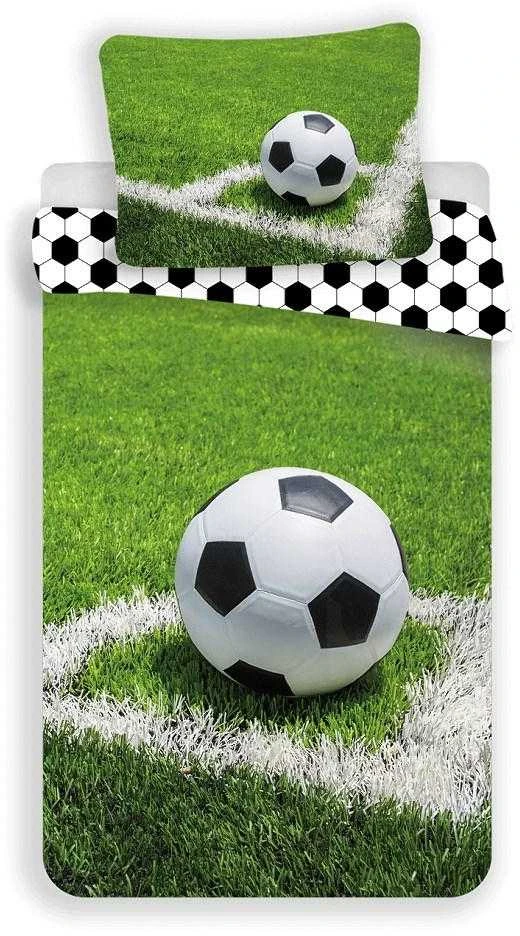 Patalynė bawełniana 140x200 Futbolo kamuolys boisko Football žalia ball 4317 młodzieżowa piłkarska kibica