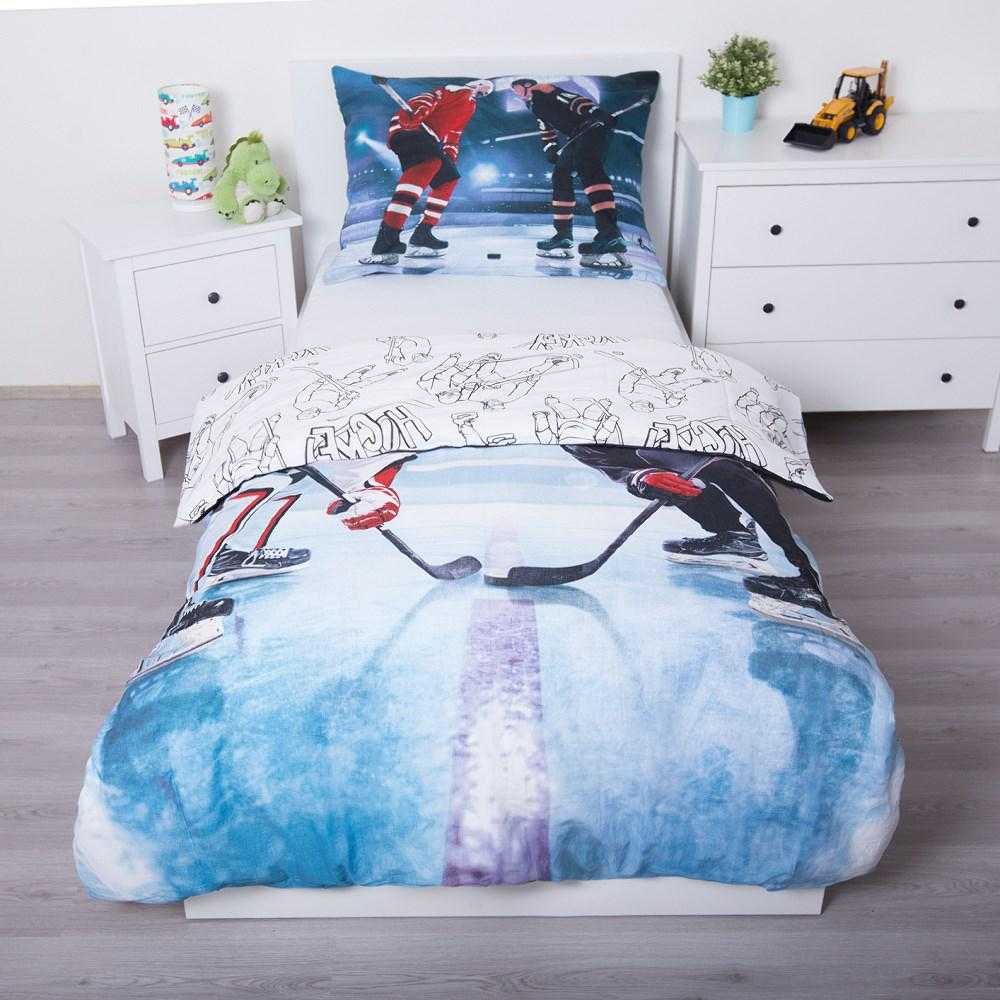 Patalynė bawełniana 140x200 Hokej na lodzie łyżwy gra w hokeja zawodnicy Ice hockey 5000 poszewka 70x90