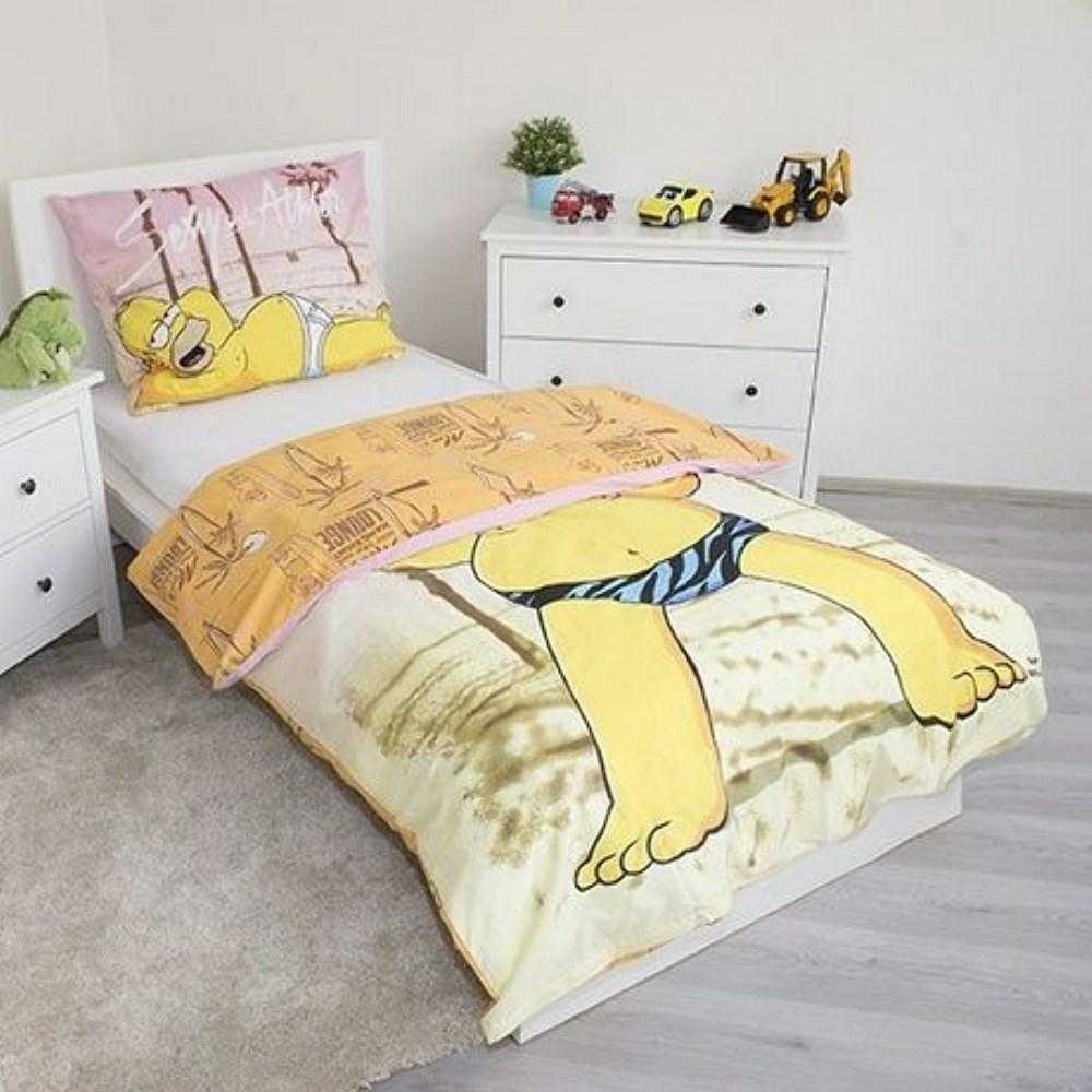 Patalynė bawełniana 140x200 Homer Simpson na plaży 9351 Simpsonowie poszewka 70x90