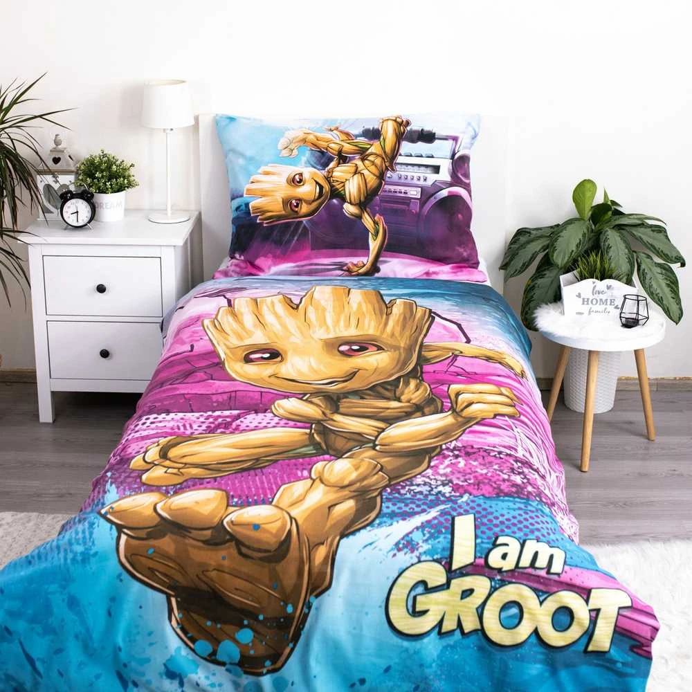 Patalynės komplektas Patalynė bawełniana 140x200 I am Groot poszewka 70x90 Kids25
