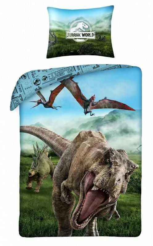 MCU Patalynė medvilninė 140x200 Jurassic World Jurassic Park dinozaurai T-Rex pagalvės užvalkalas 70x90 Vaikams 12 Halantex