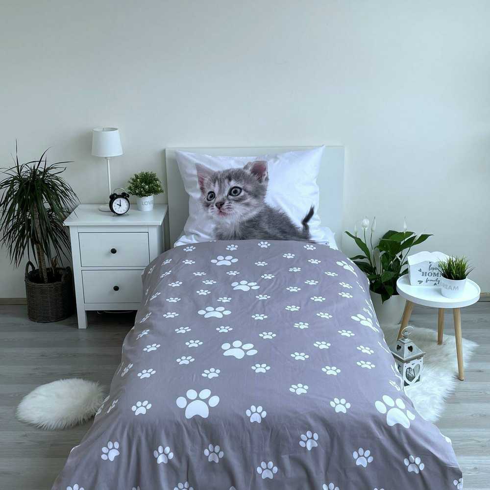 Patalynė medvilnė 140x200 Kotki kitty cat ball 6572 pagalvės užvalkalas 70x90