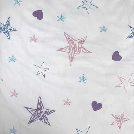 Patalynė bawełniana 140x200 Lilo i Stitch Heart šviesiai violetinė poszewka 70x90 JF 24