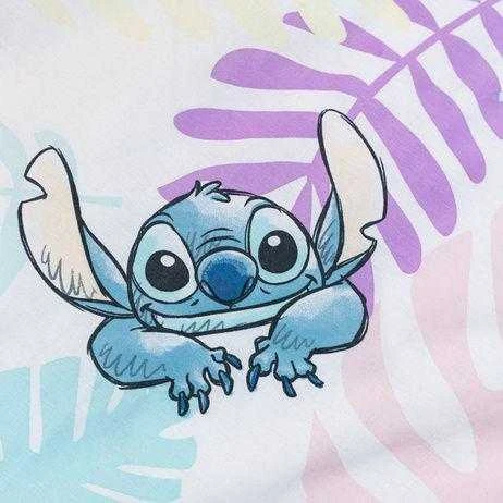 Patalynė bawełniana 140x200 Lilo i Stitch liście pastelowa kolorowa poszewka 70x90 JF24
