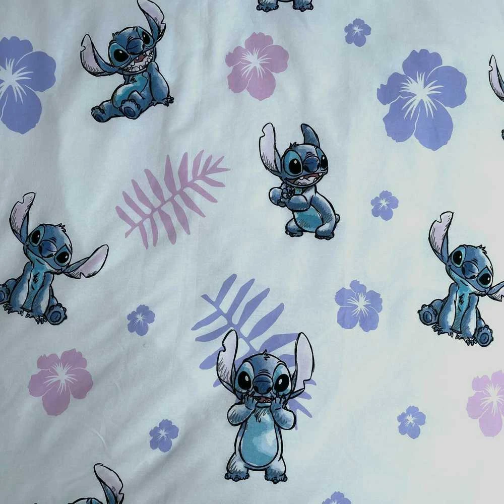 Patalynė bawełniana 140x200 Lilo i Stitch violetinė poszewka 70x90 JF 02