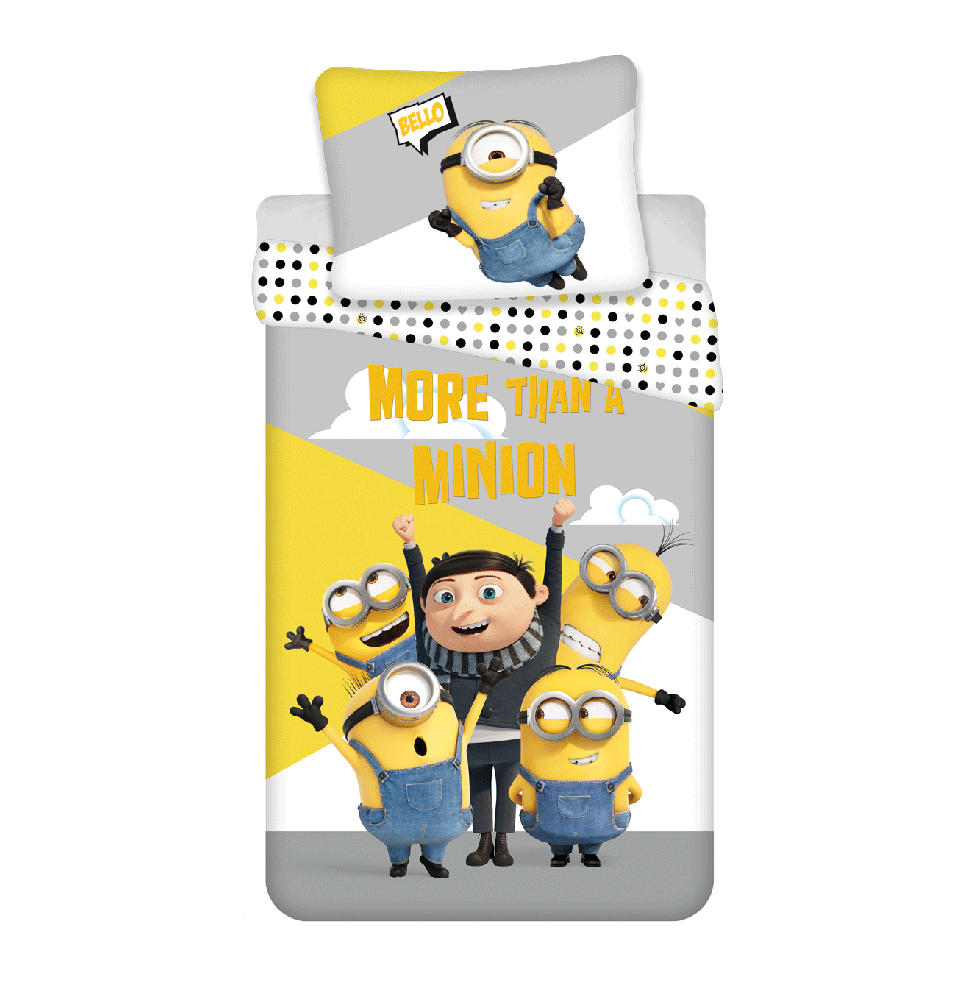 Vaikiškas patalynės komplektas Minions, 140x200 cm, 2 dalių