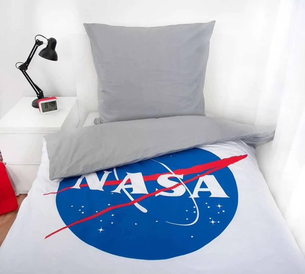 Herding ‘NASA‘ Patalynės komplektas vaikams, baltas/pilkas