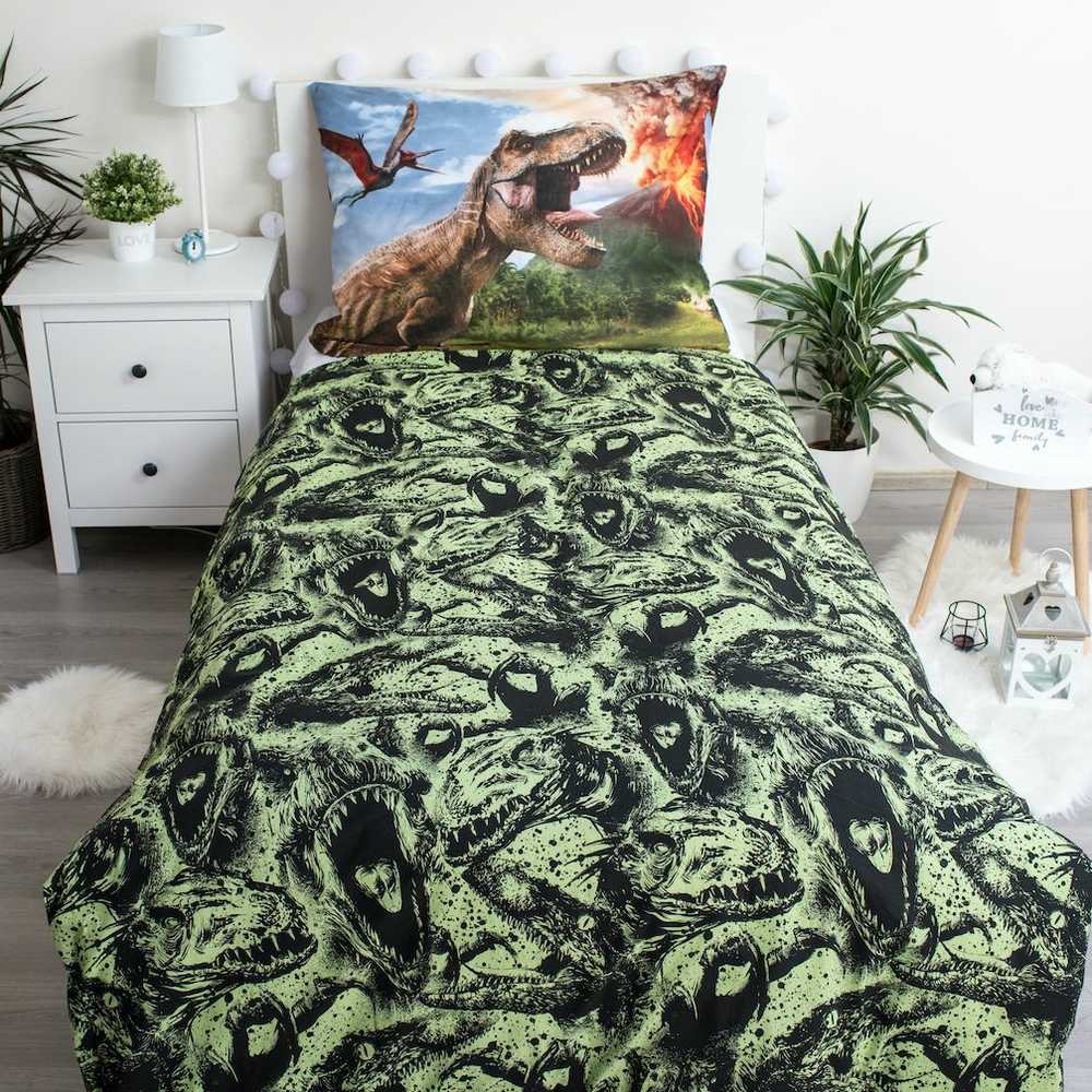 Patalynė bawełniana 140x200 Park Jurajski dinozaur wulkan 6762 Jurassic Park poszewka 70x90