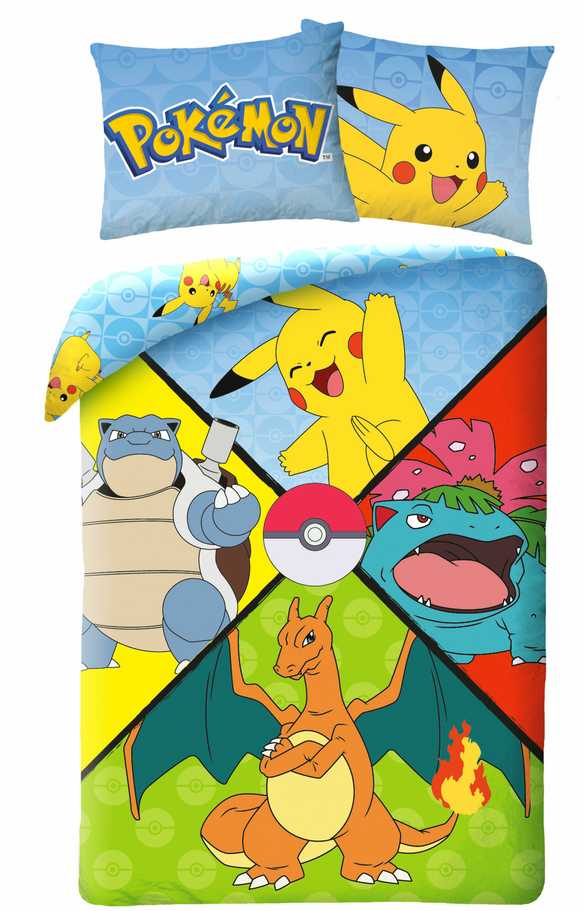 „Pokemon“ patalynė 140 x 200 cm + 70 x 90 cm