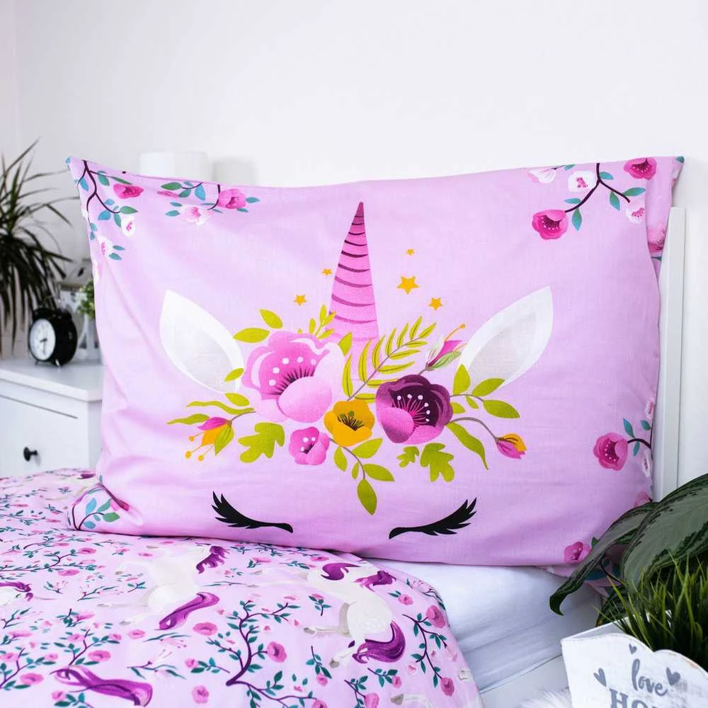 Patalynė bawełniana 140x200 Vienaragis Unicorn koń konik kucyk rožinė poszewka 70x90 August 23