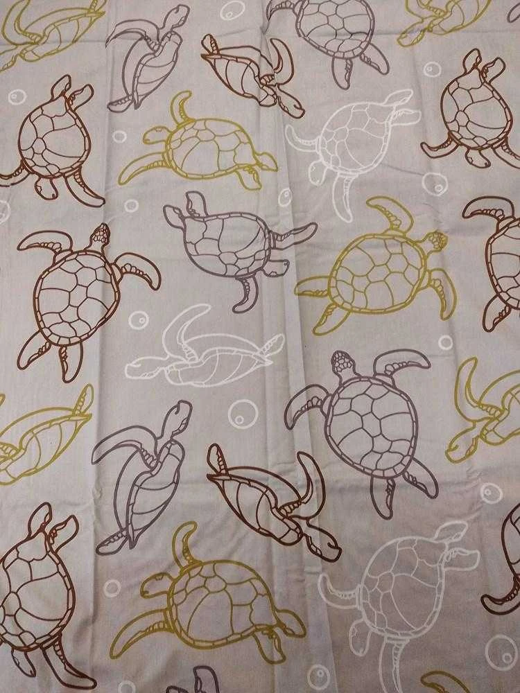 Patalynė bawełniana 140x200 Żółw Turtle balta smėlio sp. poszewka 70x90