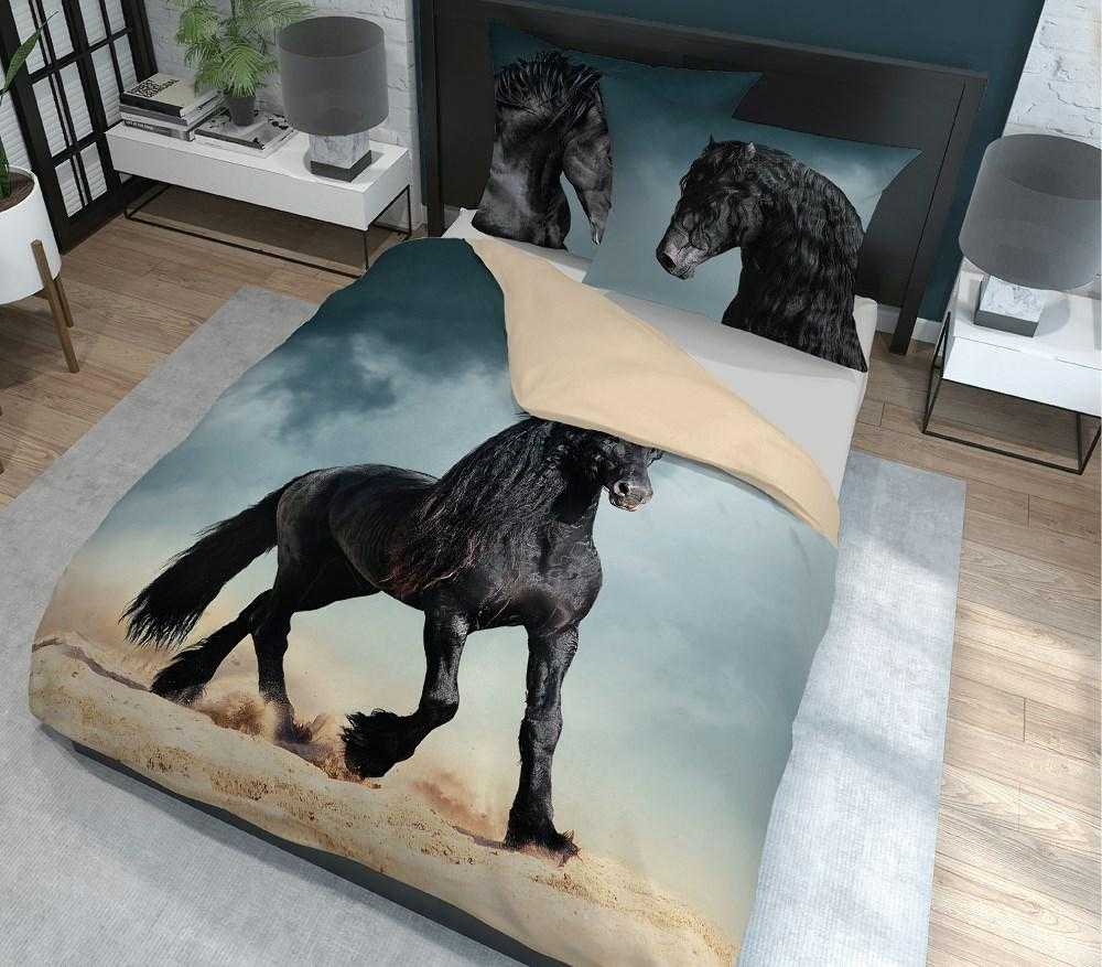 Detexpol Patalynė HOLENDERSKA medvilnė 160x200cm JUODA KOŃ