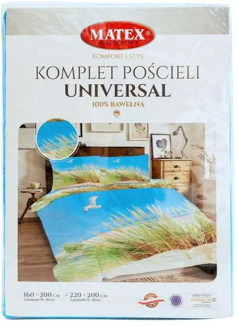 Multitex Patalynė bawełniana 160x200 Plaża mewy trawa mėlyna žalia Universal Matex