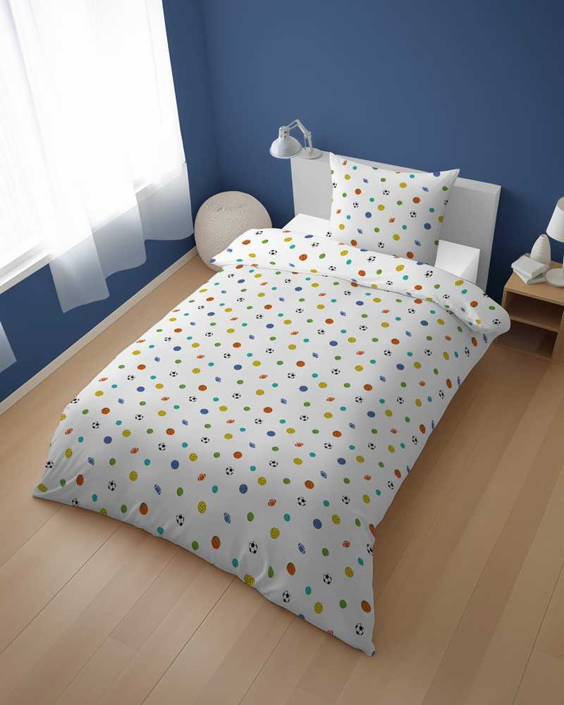 Detexpol Komplet Pościeli 100% bawełnianej 160x200 Piłki Dla Małego Sportowca