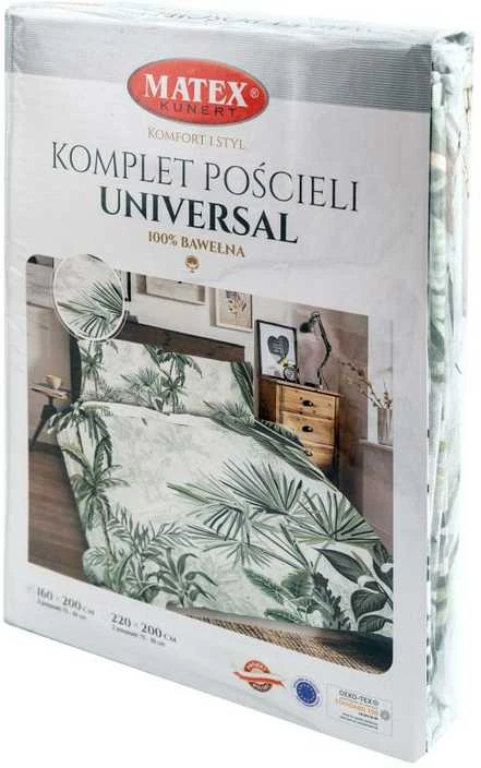 Multitex Patalynė bawełniana 220x200 Liście palmy žalia Universal Matex