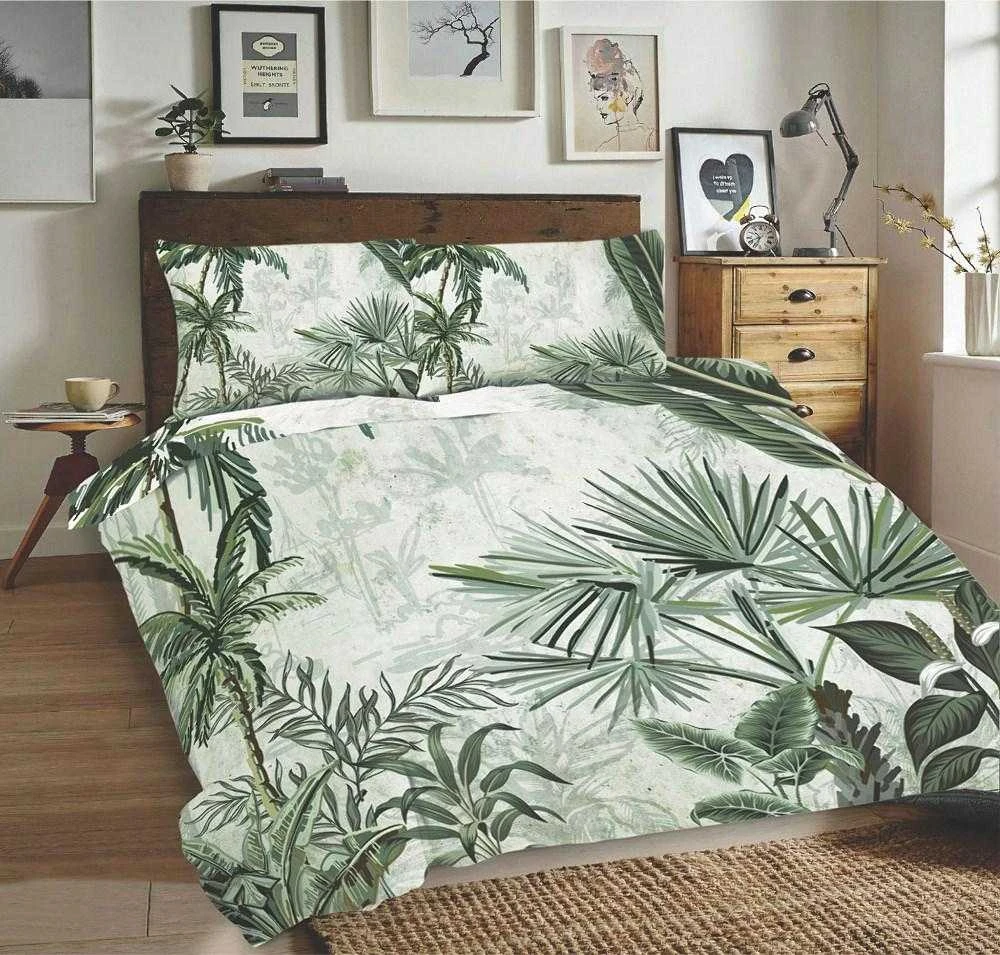 Multitex Patalynė bawełniana 220x200 Liście palmy žalia Universal Matex