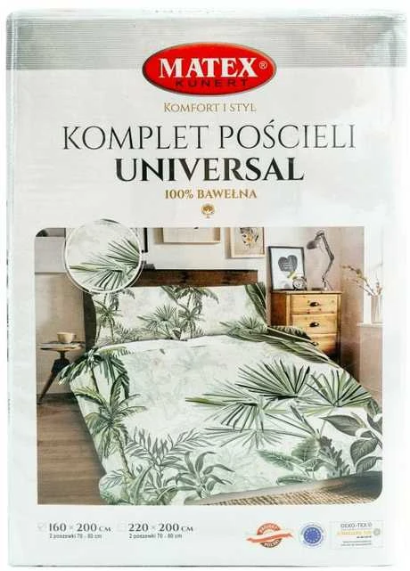 Multitex Patalynė bawełniana 220x200 Liście palmy žalia Universal Matex