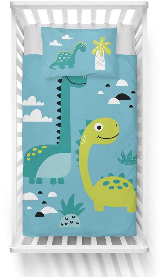 Detexpol VAIKŲ PATALYS 90X120 DINOZAURAI MĖLYNAI ŽALIA LOVIČIUI