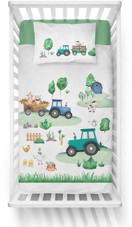Detexpol Patalynė niemowlęca 90x120 Traktorek Farma BAWEŁNA