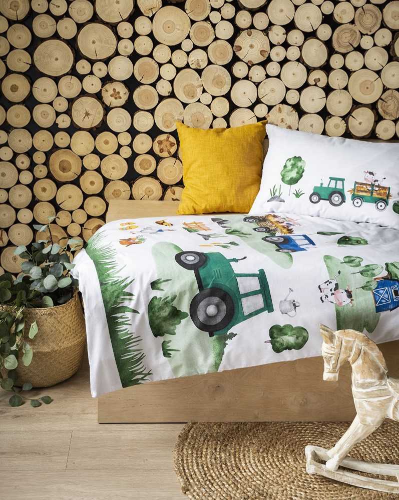 Detexpol Patalynė niemowlęca 90x120 Traktorek Farma BAWEŁNA