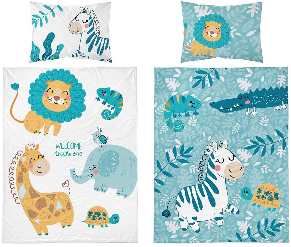Detexpol LOVOS PATALĖS 90x120 LOKIO RINKINYS DRAMBLIŲ PELĖDŲ EKSKAVATORIUS Vienaragių zoologijos sodas