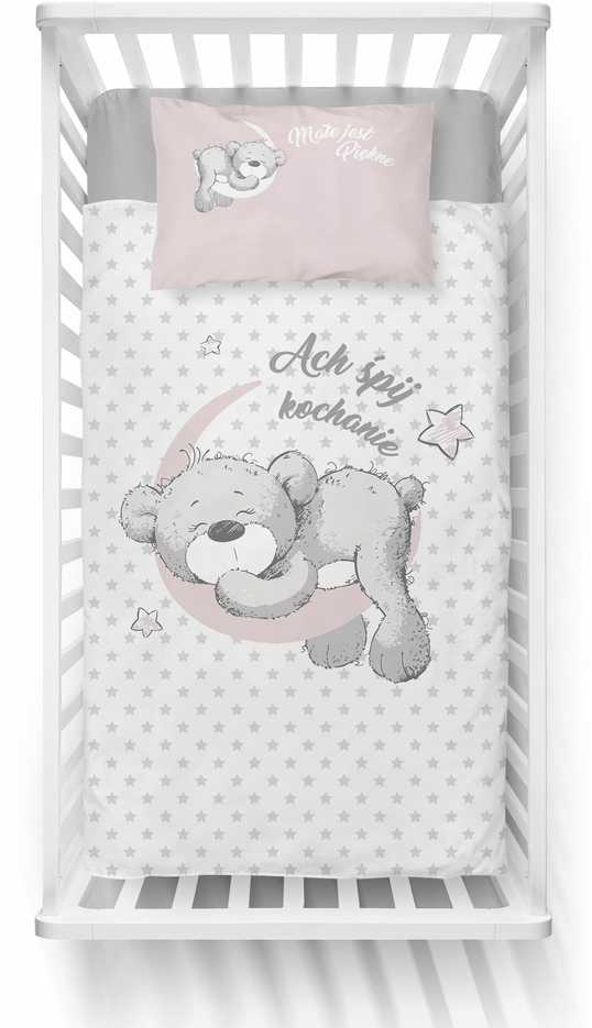 Patalynės komplektas Detexpol Vaikiška patalynė 2 vnt 100x135cm 3944B BEAR rožinė BABY SHOWER