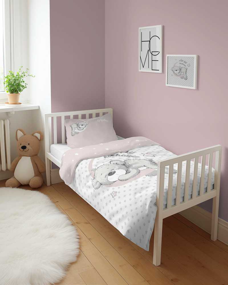 Patalynės komplektas Detexpol Vaikiška patalynė 2 vnt 100x135cm 3944B BEAR rožinė BABY SHOWER
