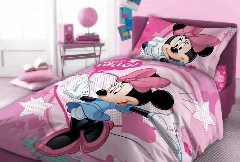 Faro Patalynė DWUSTRONNA BAWEŁNIANA 160x200 MYSZKA MINNIE MINI MOUSE RÓŻOWA