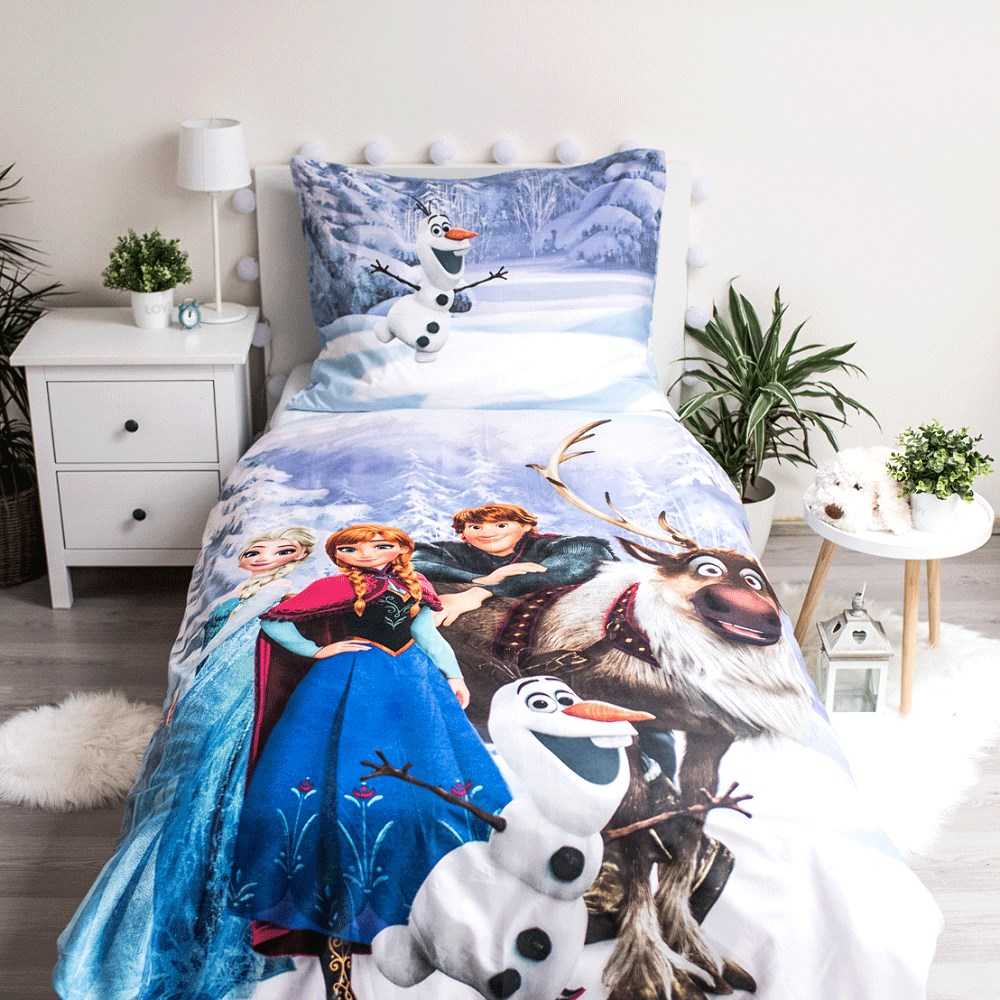 Patalynė dziecięca 140x200 Frozen Kraina Lodu 9466 Anna Elsa poszewka 70x90