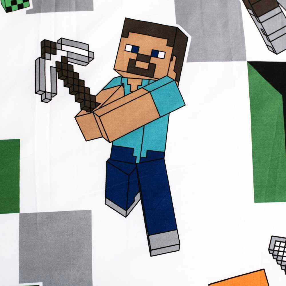 Patalynė dziecięca 140x200 Minecraft "Out of the Box" žalia poszewka 70x90 JF24