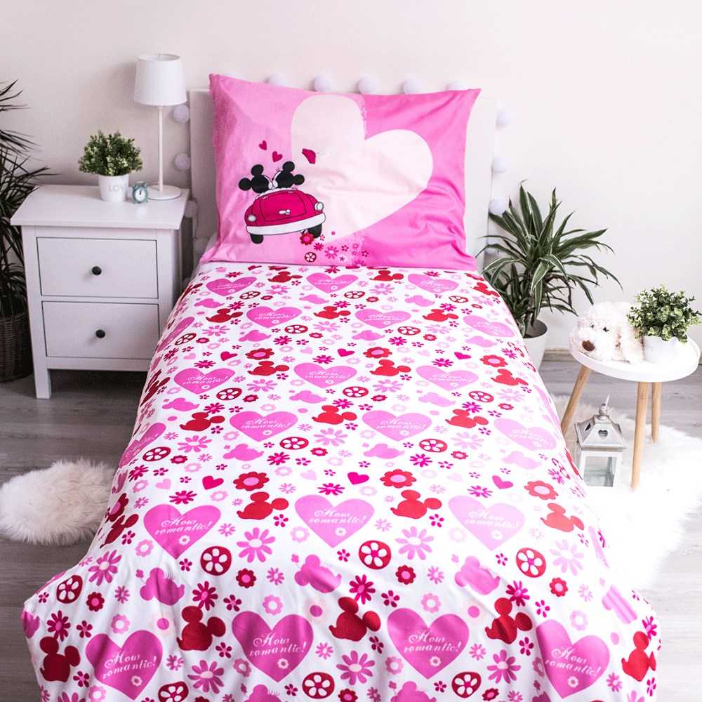 Patalynė dziecięca 140x200 Myszki Mini Miki 9527 Minnie Mickey Mouse poszewka 70x90