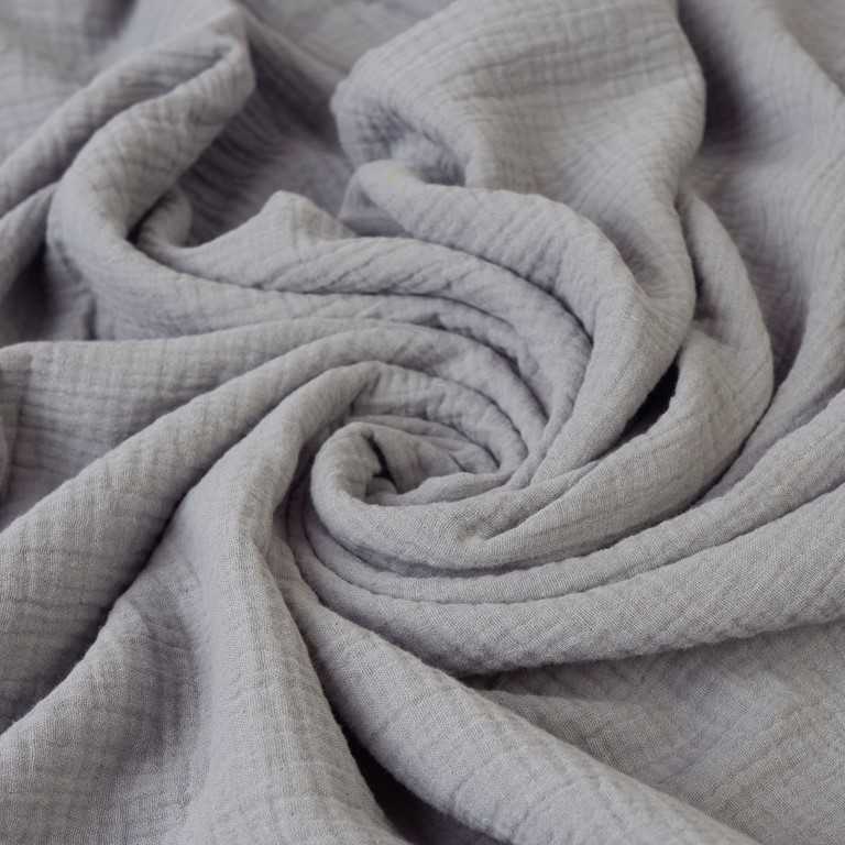 Muslino kūdikių patalynės komplektas, 100x135 cm antklodės užvalkalas su pagalvės užvalkalu ir apsaugėle, 100% medvilnė, Oeko-Tex sertifikatas, pilkas, vaikiška patalynė