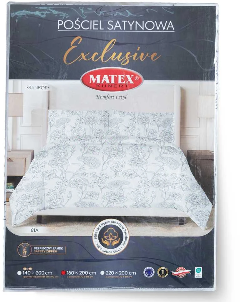 Patalynės komplektas Multitex satino patalynė EXCLUSIVE CZ (140x200-1,70x90-1)