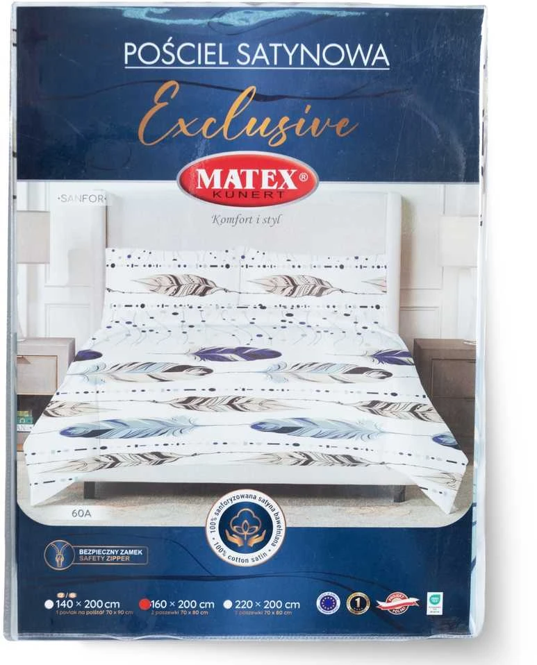 Patalynės komplektas Multitex satino patalynė EXCLUSIVE CZ (140x200-1,70x90-1)