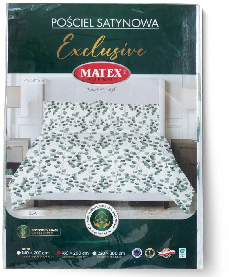 Patalynės komplektas Multitex satino patalynė EXCLUSIVE CZ (140x200-1,70x90-1)