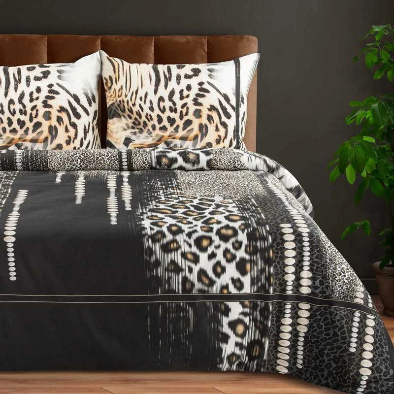 Eurofirany Medvilninio satino patalynės komplektas, 160x200 cm antklodės užvalkalas su dviem pagalvių užvalkalais, užsegamas užtrauktuku, 125 g/m² audinio tankis, kvėpuojanti ir patvari tekstilė miegamajam Patalynė