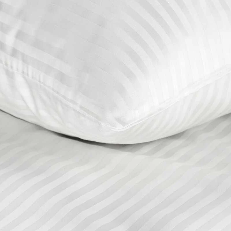 Eurofirany Medvilnės satino patalynės komplektas, 160x200 cm antklodės užvalkalas su dviem pagalvių užvalkalais, dryžuotas raštas, užtrauktukas, kvėpuojantis audinis, miegamojo tekstilė Patalynė