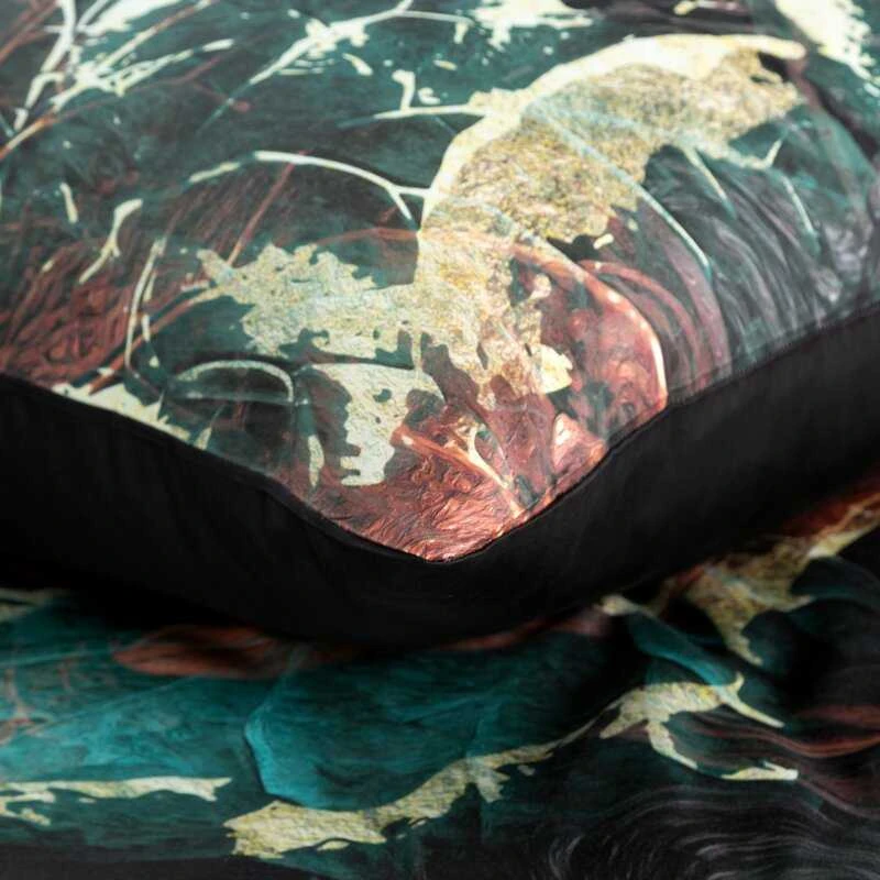 Eurofirany Medvilninio satino patalynės komplektas, 220x200 cm antklodės užvalkalas su dviem pagalvių užvalkalais, neblunkantis dizainas, užtrauktukas, 125 g/m² svoris, modernus raštas, miegamojo tekstilė