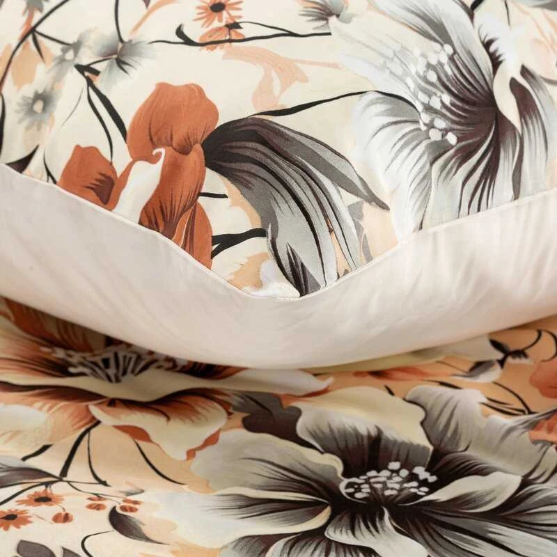 Eurofirany Geltonas medvilnės satino patalynės komplektas, 220x200 cm, su subtiliu raštu, pralaidus orui ir hipoalerginis, 125 GSM audinio tankis, minkšta patalynė Patalynė