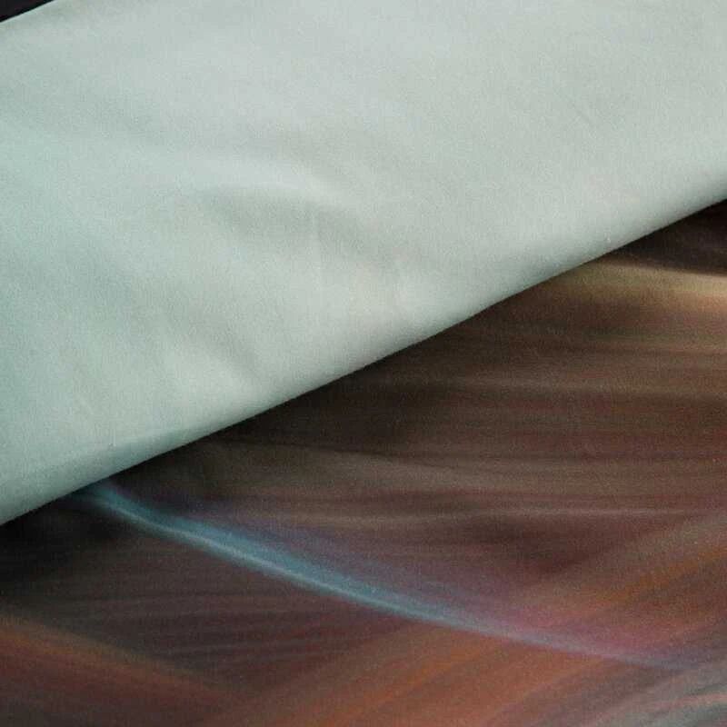 Eurofirany Satino medvilnės patalynės komplektas, 220x200 cm antklodės užvalkalas su pagalvių užvalkalais, meniški plieno mėlynumo spalvų dryžiai, 3 dalių rinkinys, miegamojo tekstilė