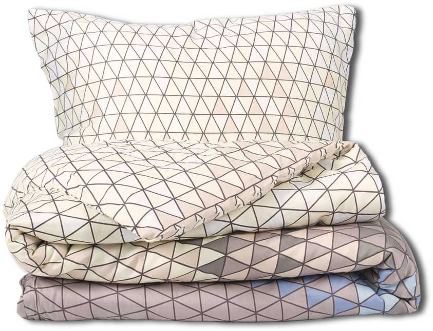 Smėlio spalvos geometrinis medvilnės satino patalynės komplektas, 220x200 cm antklodės užvalkalas su dviem pagalvių užvalkalais, OEKO-TEX sertifikatas, minkšta ir patvari patalynė, miegamojo tekstilė