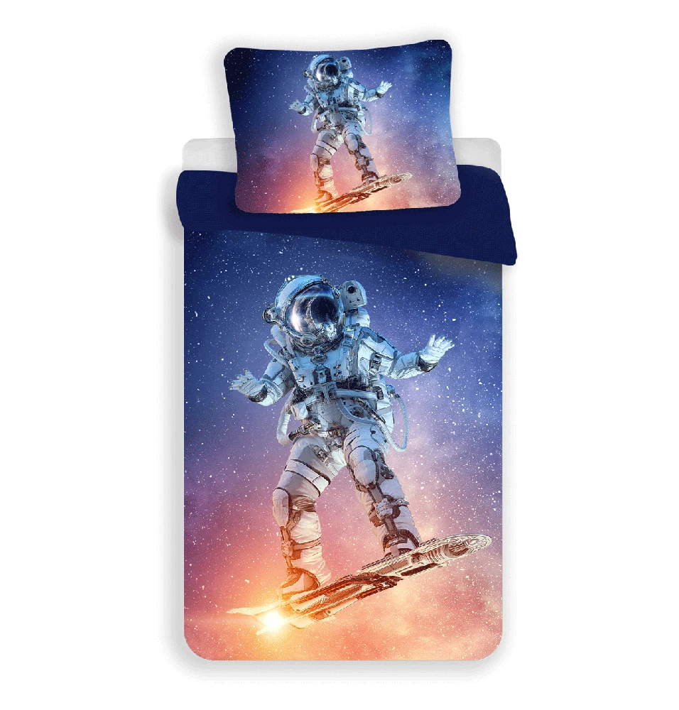 Patalynė su mikrofibry 140x200 Astronauta mėlyna kolorowa poszewka 70x90