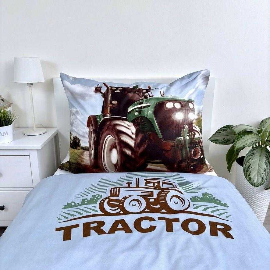 Patalynė su mikrofibry 140x200 Traktor žalia poszewka 70x90