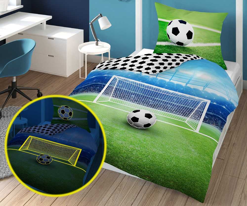 Detexpol ŠVYTI TAMSIOJE PATALĖJE 140 x 200 FUTBOLIS FUTBOLO ĮVARTOS LAUKAS
