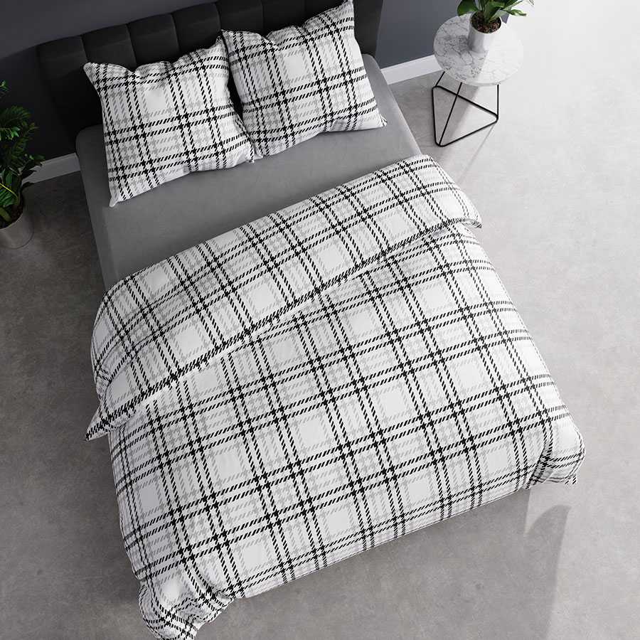 Satininės medvilnės patalynės komplektas, 160x200 cm, minkšta ir patogi patalynė, elegantiškas miegamojo dekoras, 2 pagalvių užvalkalai 70x80 cm