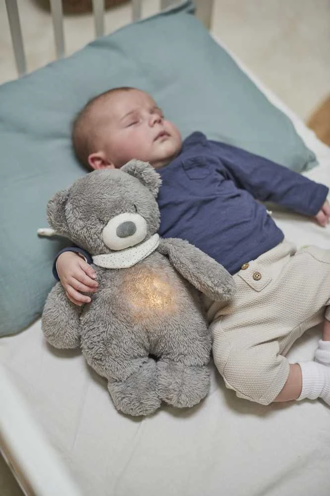 NATTOU Sleepy - dūzgiantis mielas žaislas su verksmo jutikliu 4in1 | Meškiukas Grėjus