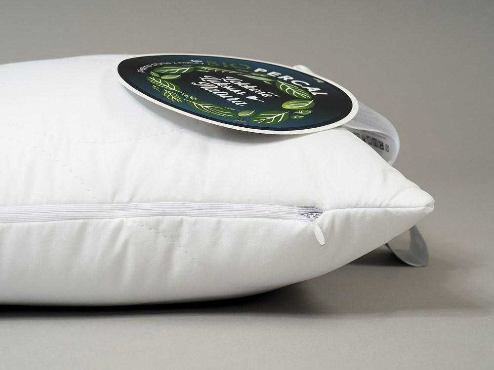 Antialerginė pagalvė 70x80 cm, balta dygsniuota, švelnus perkelis, 100% ekologiška medvilnė, 1000g užpildas, hipoalerginė miego pagalvė, minkšta patalynė
