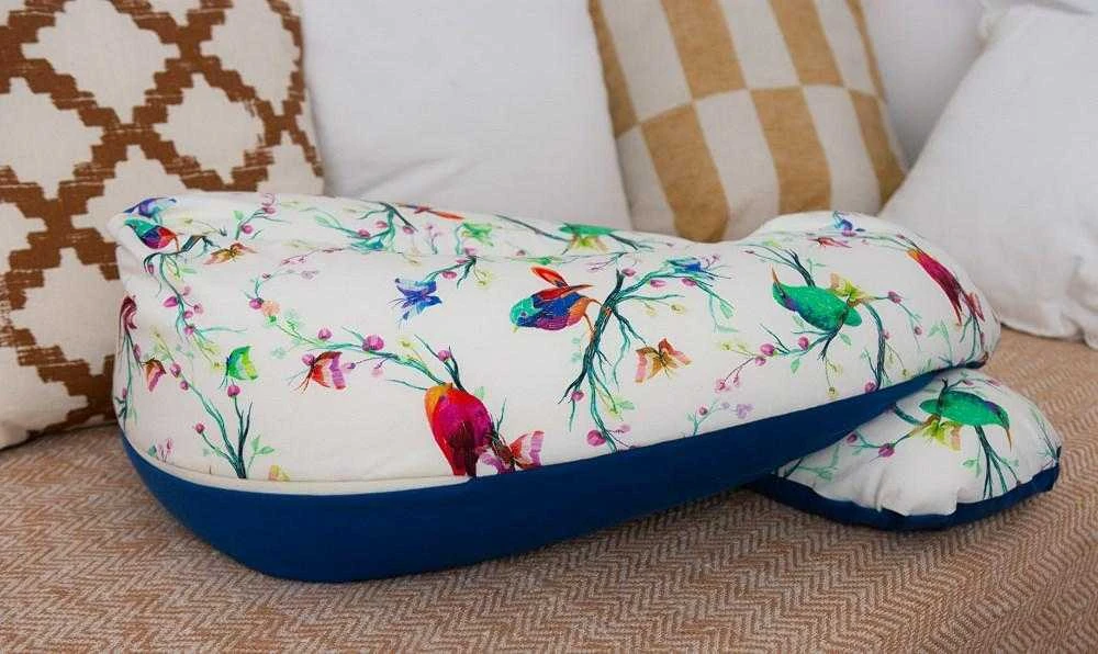 Baby Matex MATEX RELAX padėties nustatymo pagalvė iš medvilnės megzto audinio, ilgis 190 cm [TB0101_R46] paukščiai