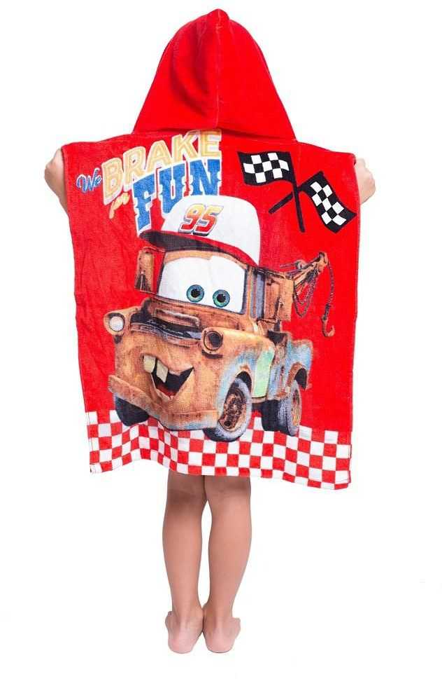 Poncho vaikams 50x115 Cars Auta 2887 Złomek Zygzak McQueen ręcznik su kapturem